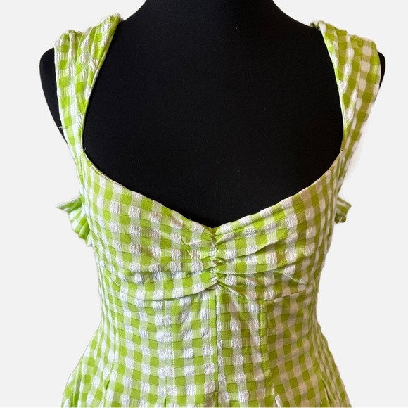 For Love Bell Green Sweetheart Neck Fit and Flare Mini Dress M - Picture 3 of 11